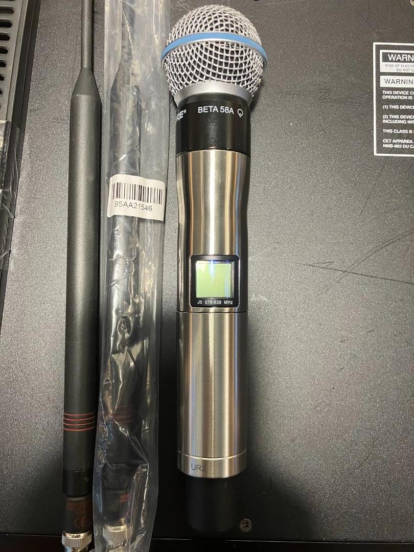 Shure UR4S single receiver J5 and UR2 J5 / Beta 58a Nikel body as